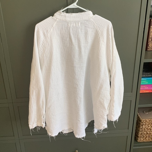 Free People We The Free Summer Daydream Buttondown L White - Picture 6 of 6